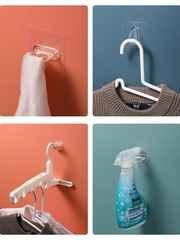 圓環掛鈎多功能強力透明環形粘鈎沐浴露清潔劑置物掛架壁掛粘鈎