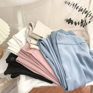 Women's 2024 New Spring and Autumn Thin High Waist Cross-border Foreign Trade Dress Pants Loose Straight Casual Pants