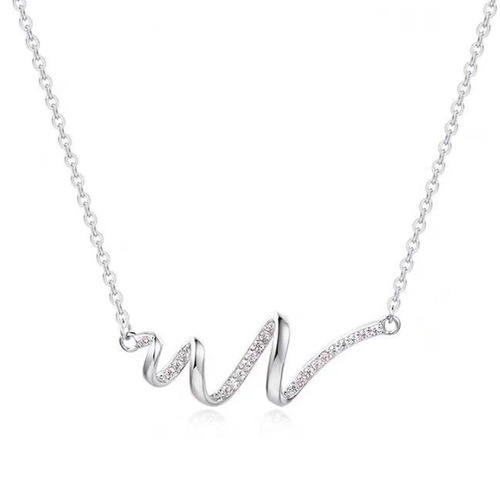 Serpentine Geometric Spiral Wave Necklace for Women | Niche Design Statement Clavicle Chain | Minimalist Trendsetting Instagram-Famous Clavicle Necklace