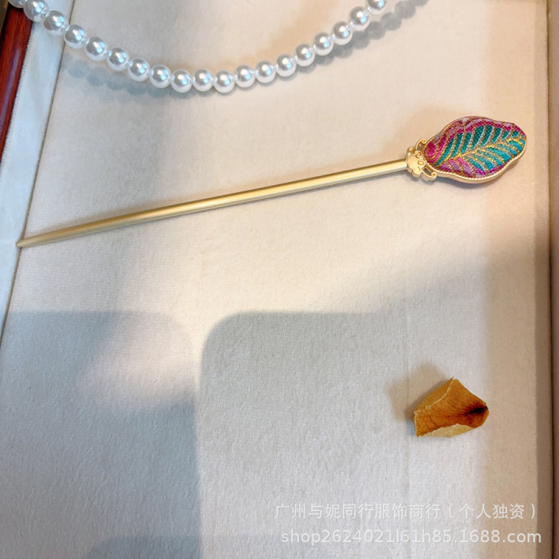 [完成品] 純粋な手作りのシルク宋錦手作りの新しい中国風のレトロな頭飾りヘアピンブローチペンダントネックレスペンダント|undefined