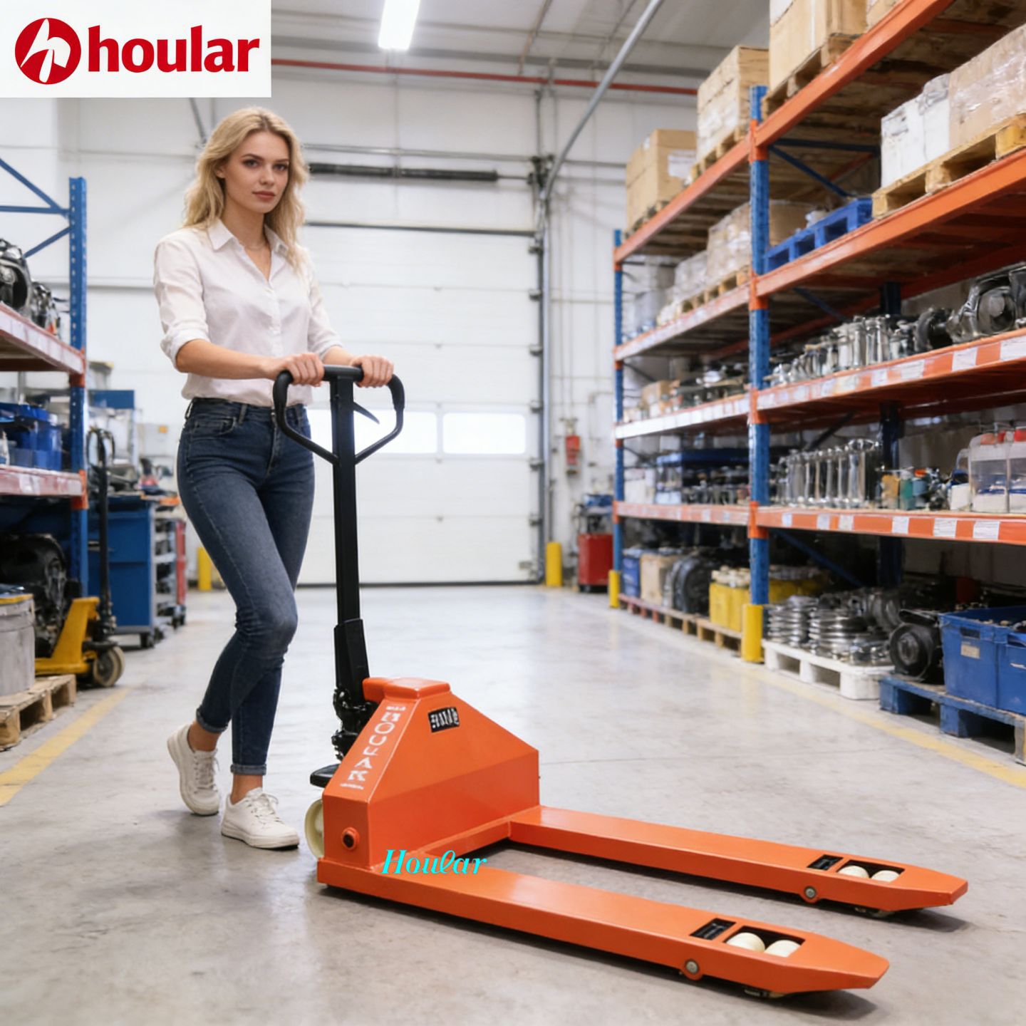 好拉5吨8吨10吨手动叉车重型油压手拉车液压叉车5000kg搬运托盘车