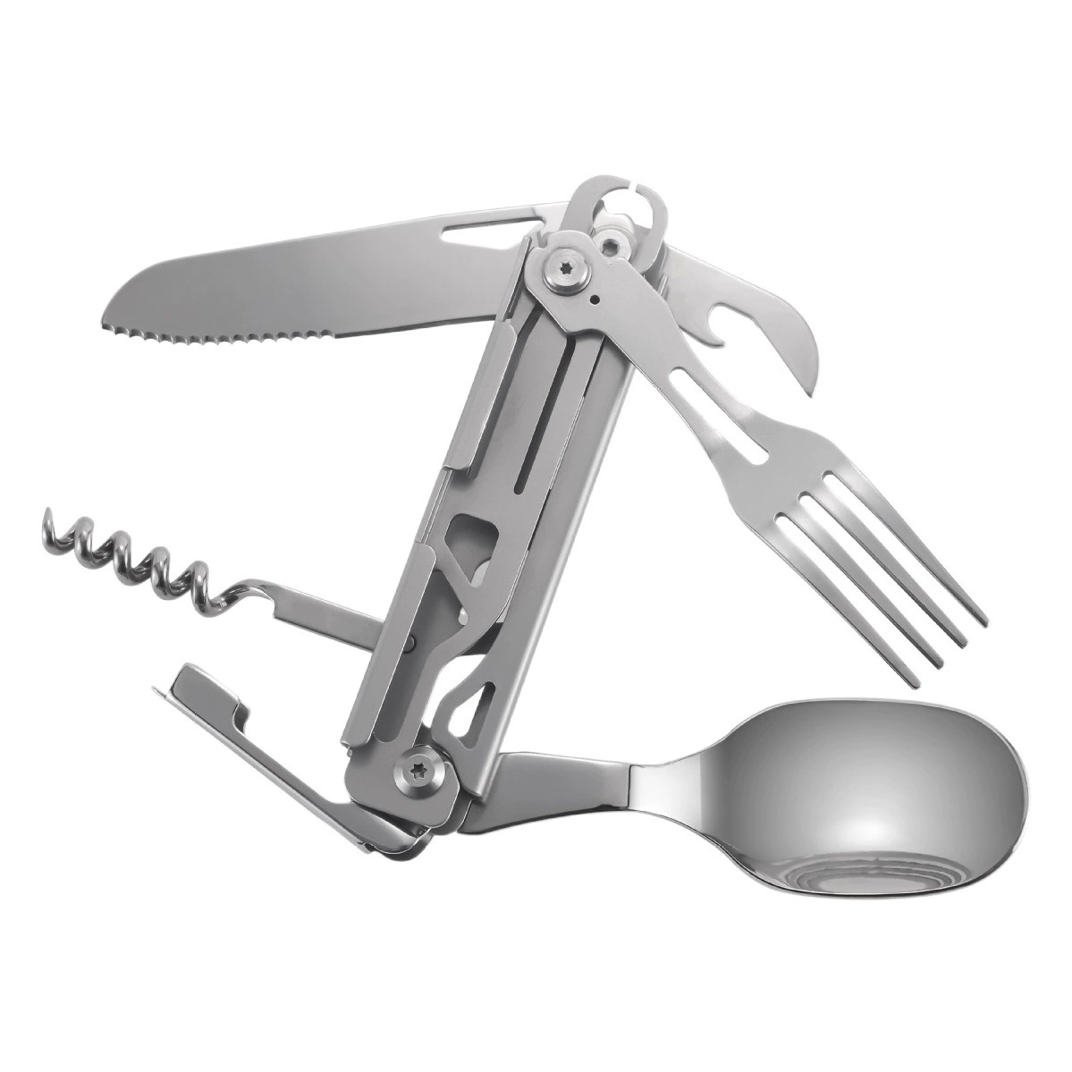 Новый многофункциональный Обеденный нож Hongfeng из нержавеющей стали, портативный нож, вилка и ложка, Подарочный нож, походная Складная посуда