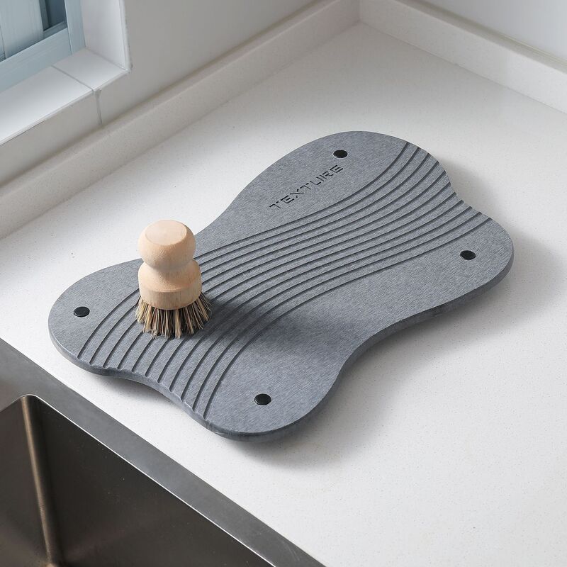 Diatomaceous Earth Special-Shaped Four-Corner Countertop Mat Instant Absorbent Drying Mat Faucet Mat Sink Drain Tray Coaster