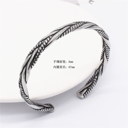 Wholesale Fashion Accessories for Export - European and American Style Vintage Titanium Steel Bracelets for Men