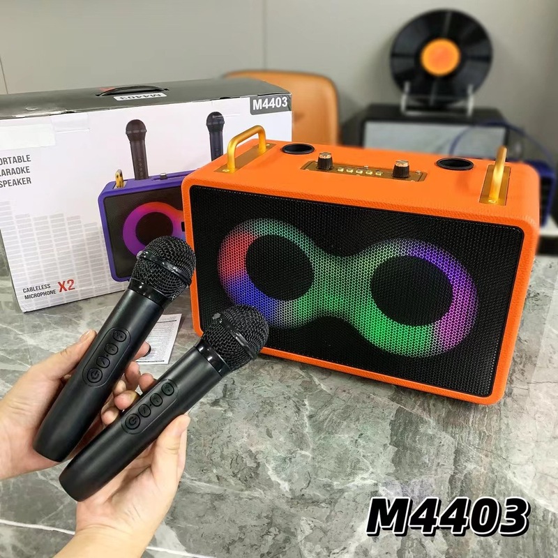 新型ダブル4インチ高級皮質k歌宝無線マイクbluetoothスピーカー屋外ポータブル大出力音響|undefined