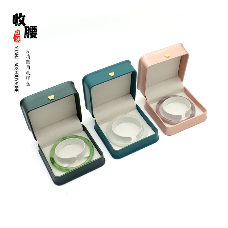Fabricante de cuero pu cepillado caja de joyería caja de anillo caja de moda colgante caja de joyería de la pulsera