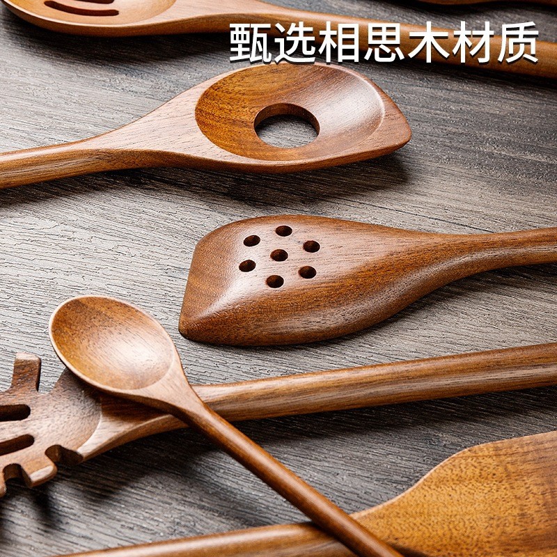 Acacia madera pala no pegajosa pala pala de verduras pala de madera sólida pala de ensalada pala de arroz pala de cocina set
