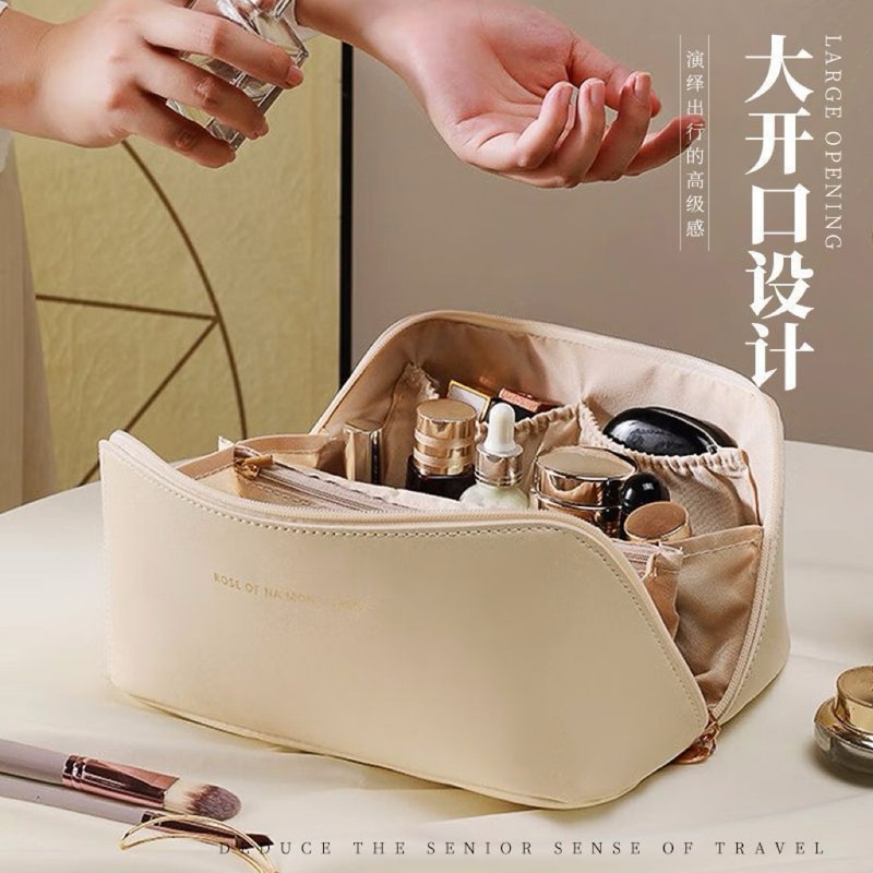 PU手提收纳化妆包便携大容量简约枕头包女士款旅行防水跨境洗漱包|undefined
