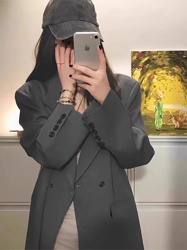西装外套女2025早秋季新款今年流行气质灰色休闲高级感炸街小西服|undefined