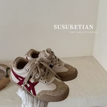 儿童女童运动鞋2025秋新款真皮鞋子韩版时尚轻便板鞋休闲鞋魔术贴