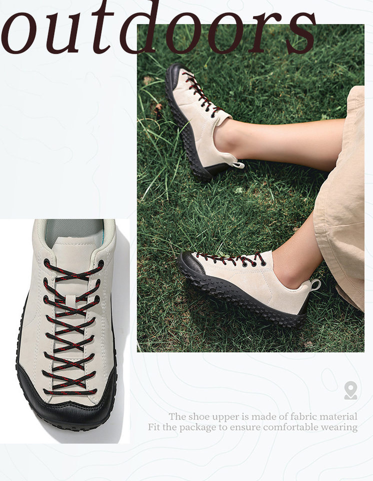 Giày thể thao nam cỡ lớn mũi rộng, giày sneaker lưới thoáng khí đi bộ đường dài, đế bằng — Hồng phấn, Màu be, Xanh lá cây, màu đen chi tiết 5