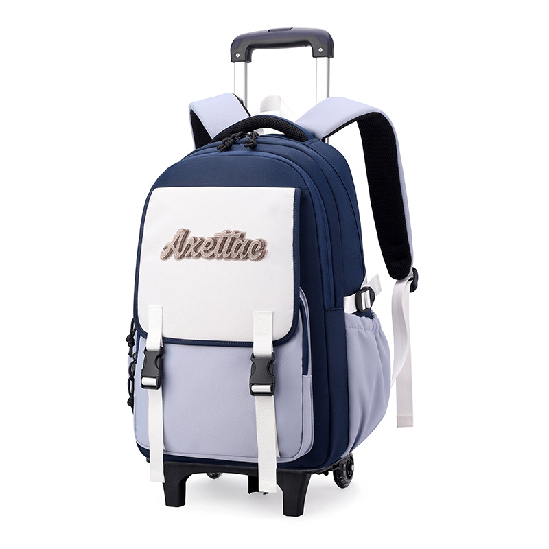 Peces naturales 2024 nueva mochila de tirón de gran capacidad de seis ruedas de escalada de escaleras mochila de doble propósito mochila de estudiantes de primaria