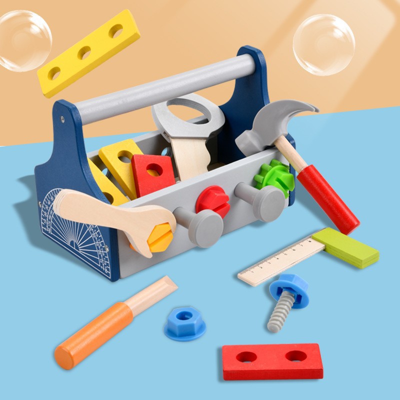 Juguete de destornillador de imitación para niños, juego de herramientas de madera con tuercas y tornillos, regalo para niños.
