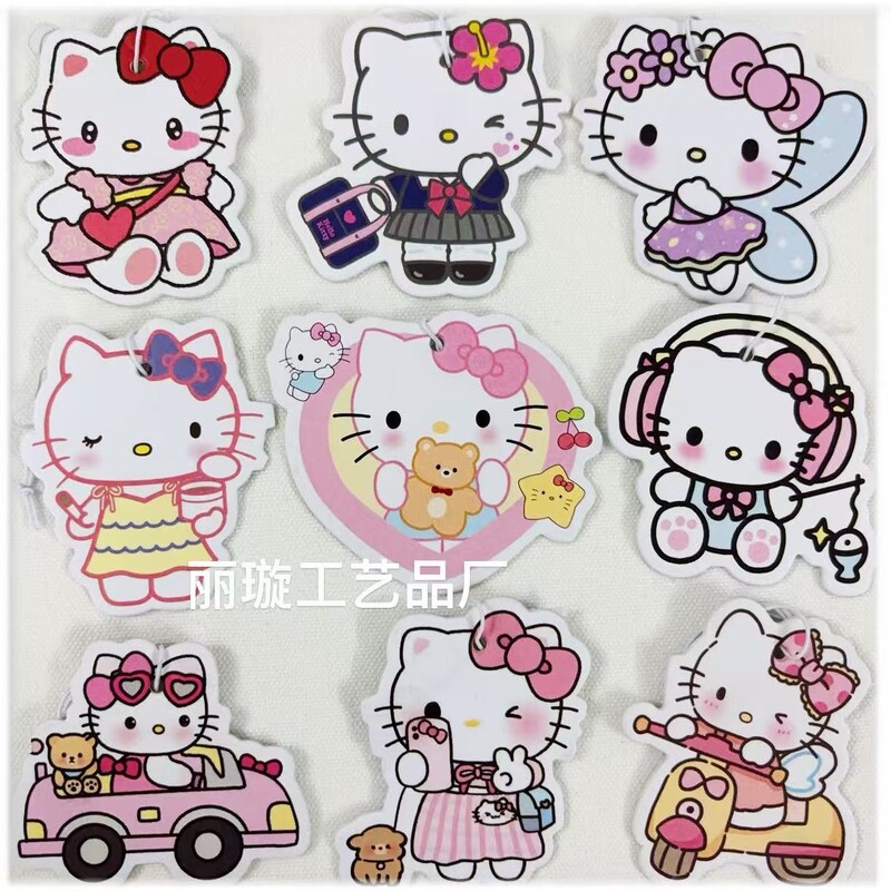 Hello Kitty Fragrance Tablets Original In-Stock Card Car Perfume Fragrance Tablets Car Air Freshener Tablets Long-Lasting Fragrance