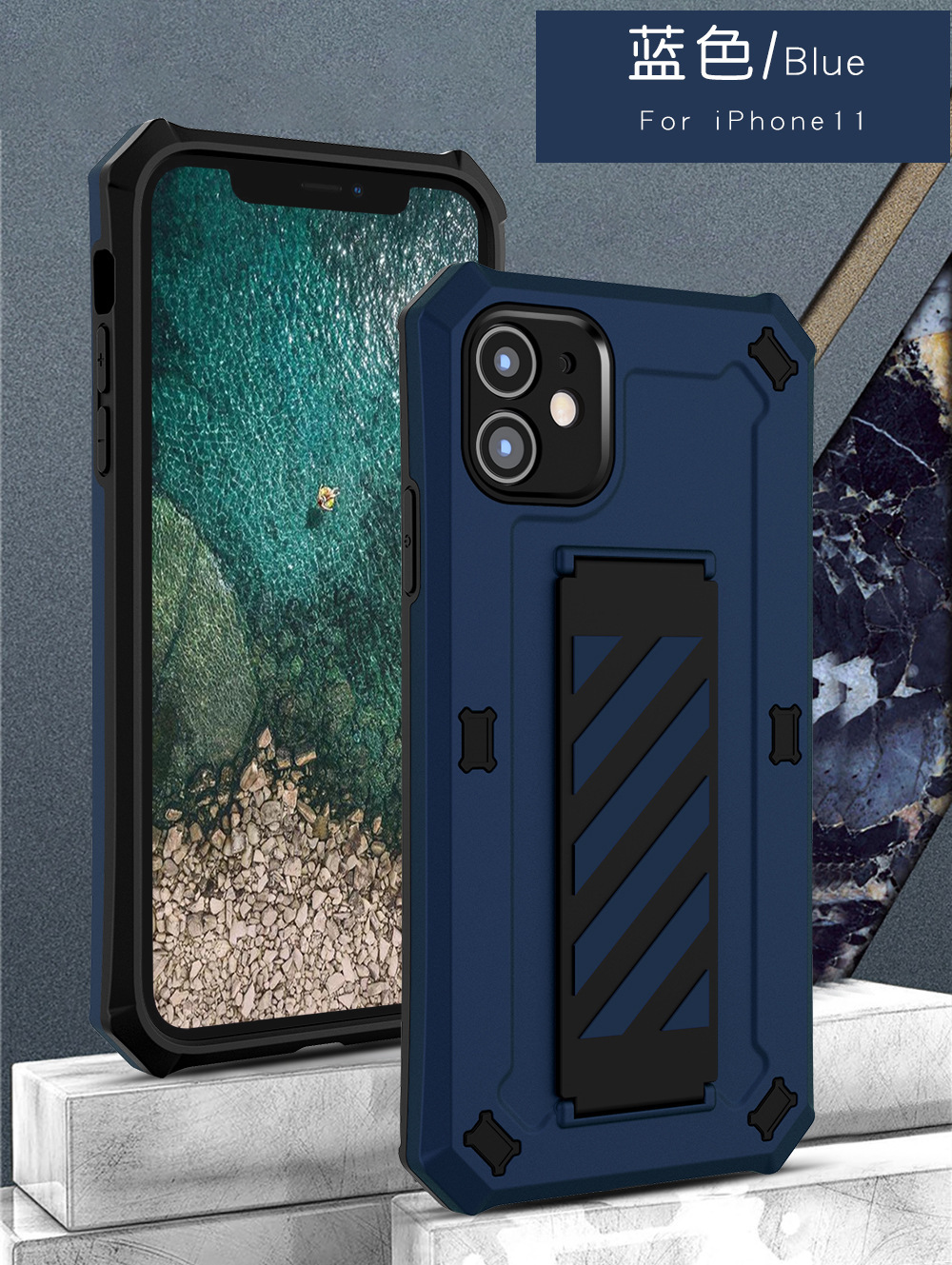 For Mac 12 A wrist smart cover straps Protective shell ipone12 transparent Bracket Mobile phone set