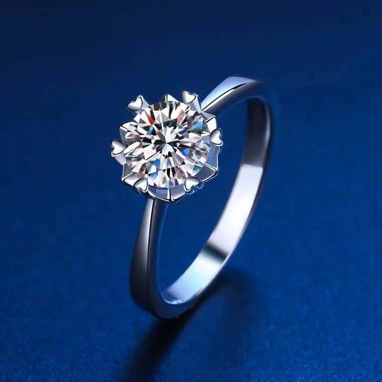 Женское кольцо с бриллиантом Juan Yu Moissanite, серебряное кольцо со снежинкой S925 в один карат, ювелирные изделия для парных колец CB2120227.
