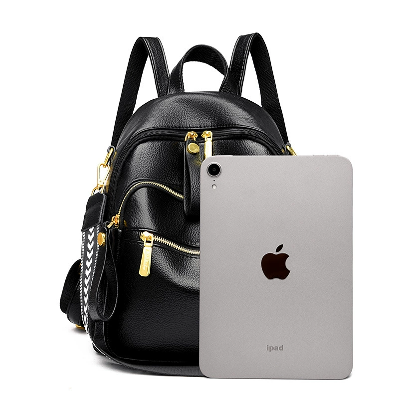 Wear-resistant polyurethane backpack, universal capacious shoulder bag for leisure for traveling, 2023 collection