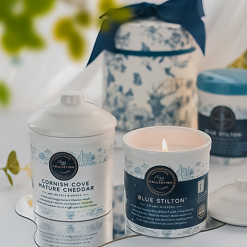 Inglés almuerzo té retro europeo azul antiguo frasco de bananas caja de regalo para decoración del hogar