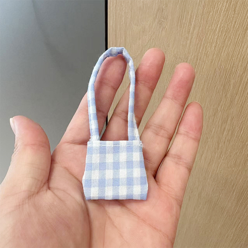 かわいいミニキャンバスバッグぬいぐるみチェック柄バッグウエストハイランド人形ツイストスティック子犬アクセサリーチェック柄スカートベビー服|undefined