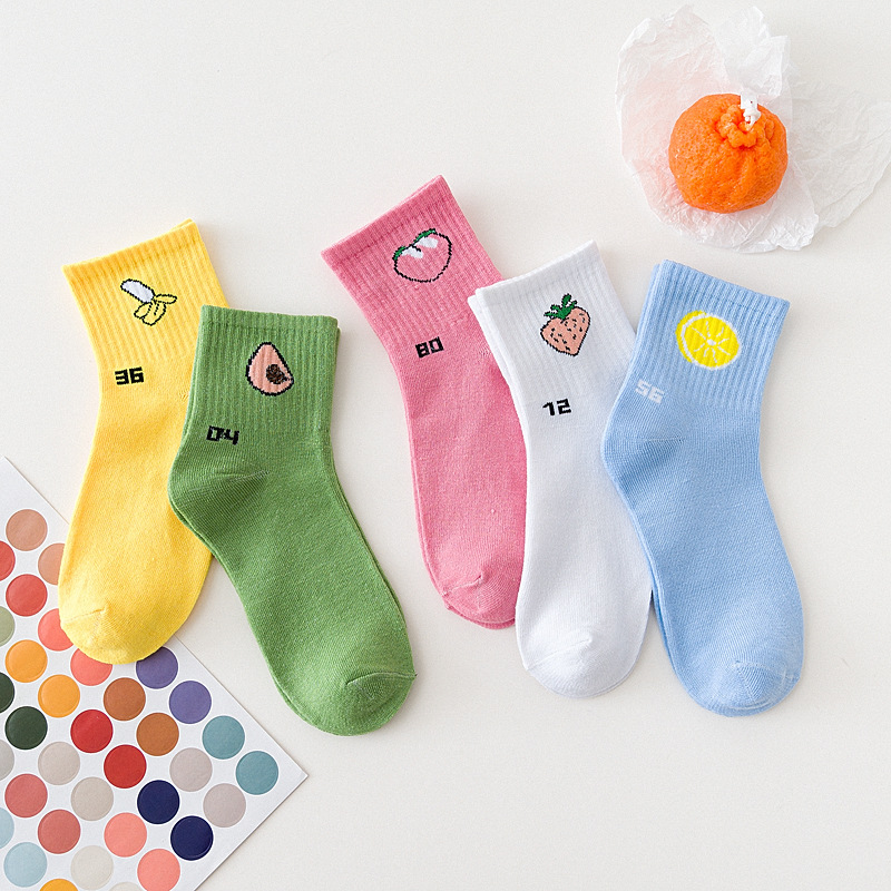 Mediados de la pantorrilla calcetines de verano de las mujeres Delgado azul rayado estudiante chica calcetín de moda lindo japonés medias fábrica de pelo