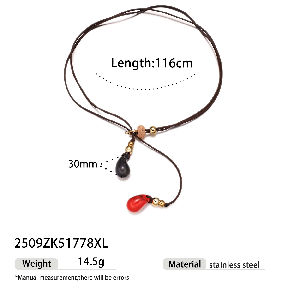 TENA acero inoxidable acrílico de color largo collar de cuentas superpuestas cuentas universales ventas calientes transfronterizas image 6