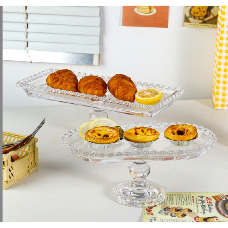 Moderno simple vidrio de cristal estilo europeo sala de estar hogar decoración de refresco de la tarde fruta fruta plato de cuentas