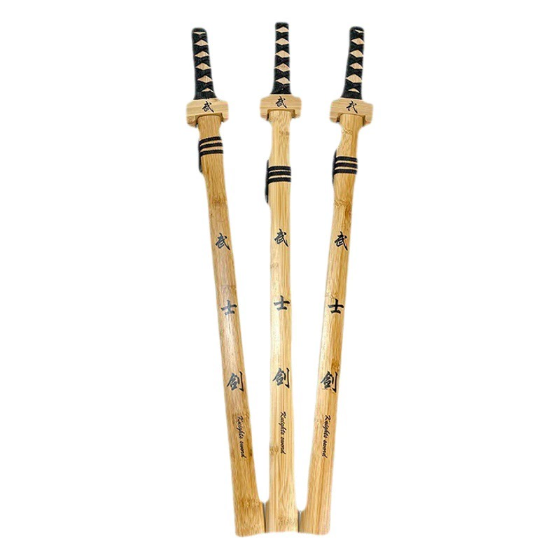 Самурайский меч натурального цвета, полностью бамбуковый меч, оружие для храмовых выставок, игрушка оптом, Донгьян, ниндзя, самурайский меч
