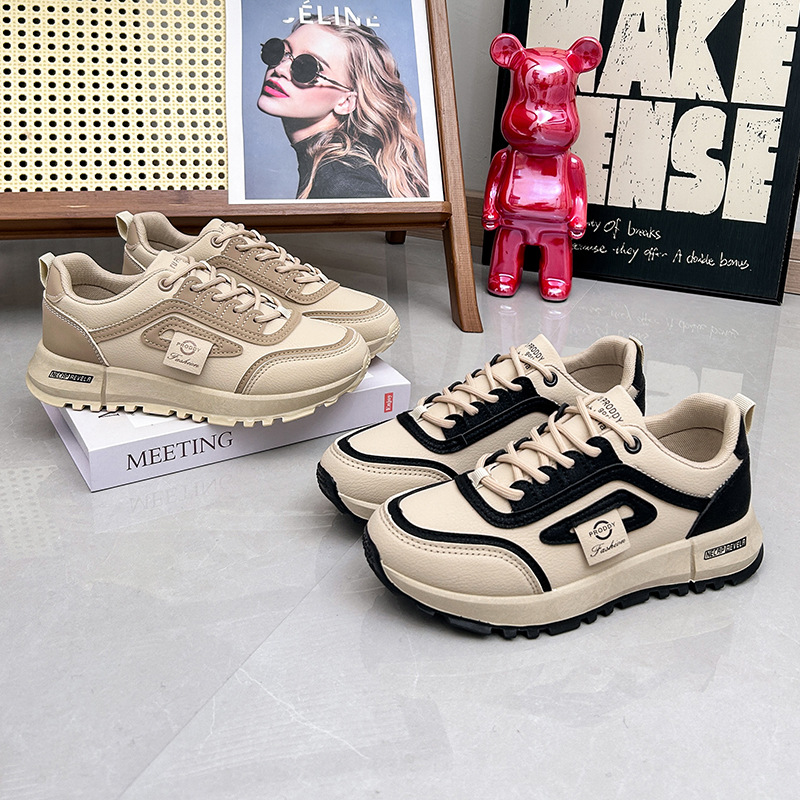 2023 Herbst Neue INS Koreanische Atmungsaktive Student Board Schuhe Dicke Sohle Casual Schuhe für Frauen_voghion.com