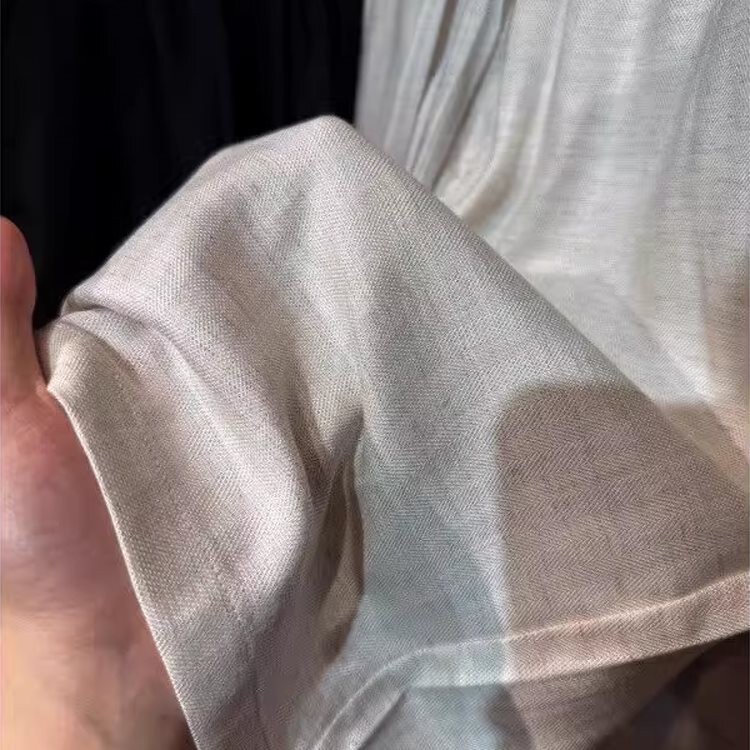 老钱风棉麻短裤男夏季薄款外穿天丝阔腿五分裤宽松休闲亚麻四分裤|undefined