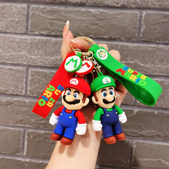 アニメマリオ卸売りかわいい自動車部品人形バッグ掛けキーホルダー