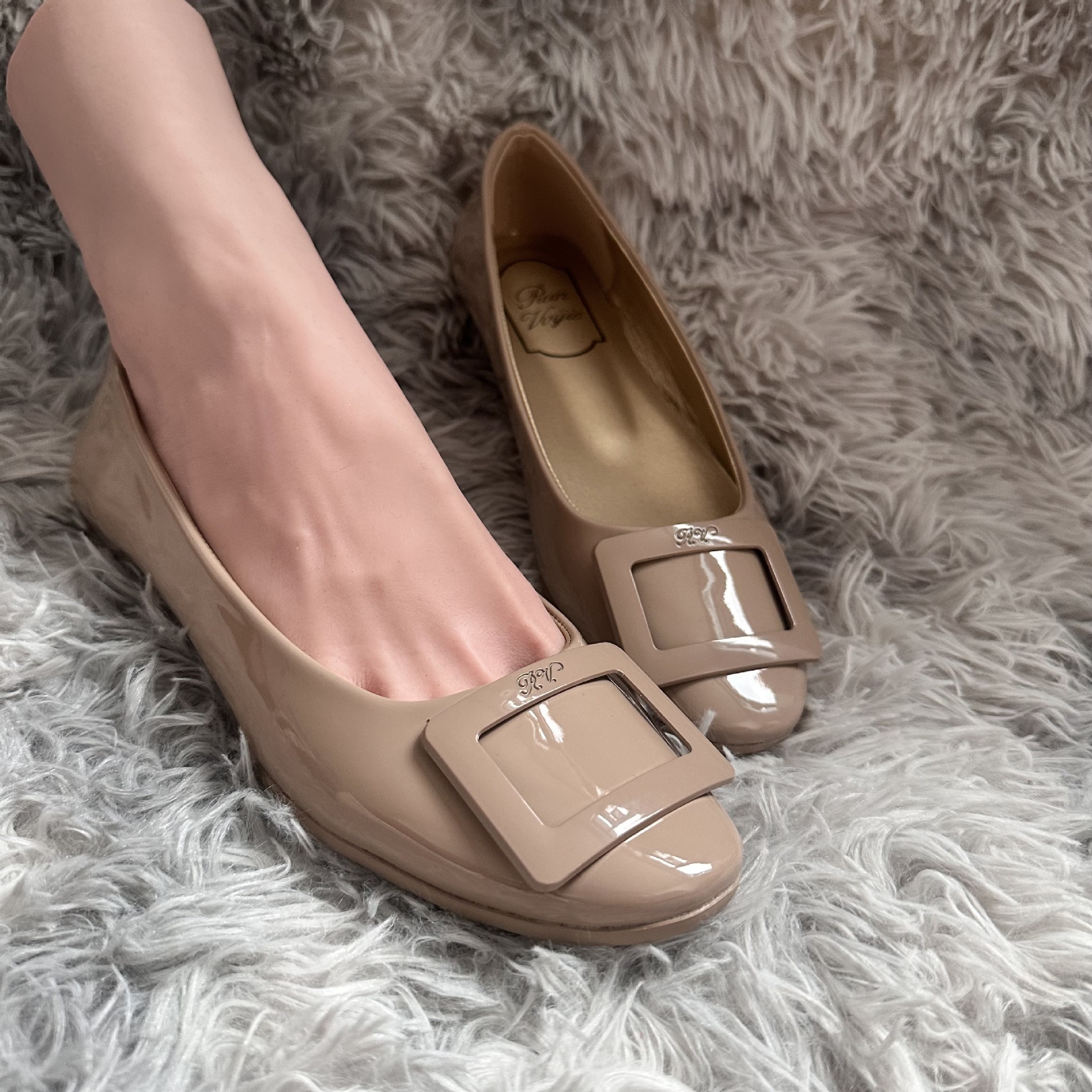 Square Buckle Single Soft Sole Elegant French Mary Jane Ballet Flat RV Women's Shoes Age-Reducing Fashion Retro Style_vogvips.com