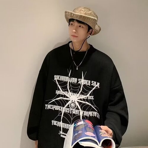 Men's Ins Trend Brand Loose Casual Base Shirt American Style Versatile Long T-Shirt for Autumn and Winter