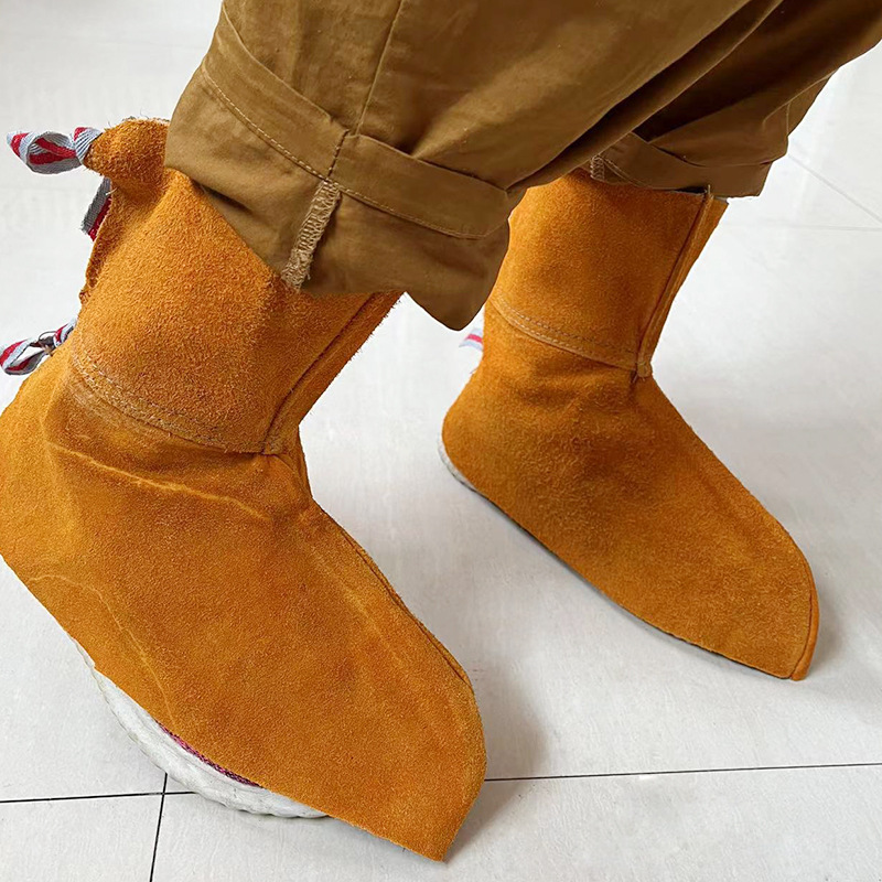 焊工护脚护腿脚盖皮电焊护脚套牛皮防烫套防飞溅耐用隔热焊接鞋套