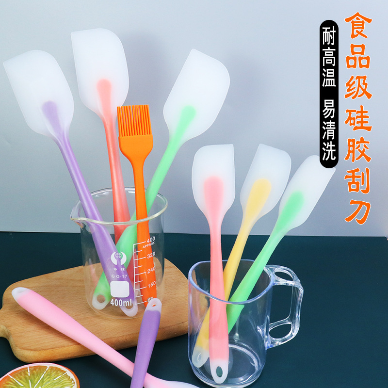 Silicone Spatula Translucent Integrated Cake Baking Spatula Cream Mixing Knife High Temperature Resistant Kitchen Baking Silicone Spatula Translucent Integrated Cake Baking Spatula Cream Mixing Knife High Temperature Resistant Kitchen Baking