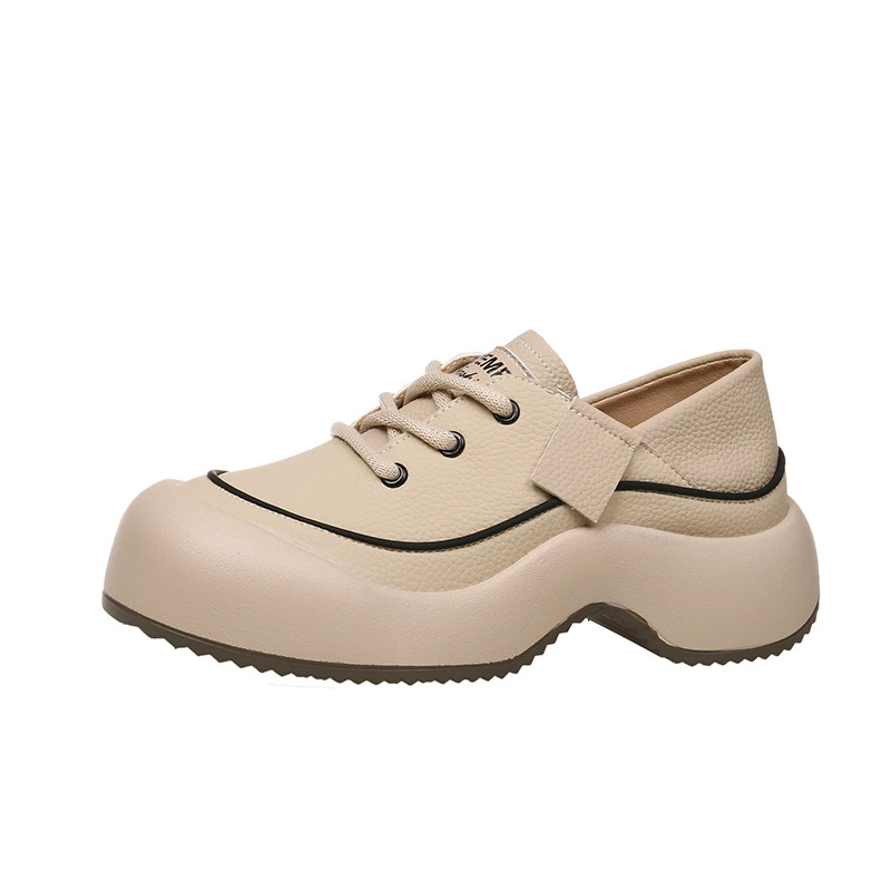 Корейская версия мягкой подошвы одиночной обуви женщины 2024 осень новая нишевые мода дикая обувь с толстым дном