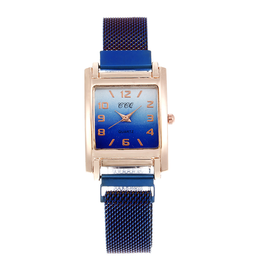 Montre à quartz avec boucle magnétique pour femmes, accessoire de célébrité sur Internet, minimaliste, carrée, numérique, nouvelle collection 2024_voghion.com