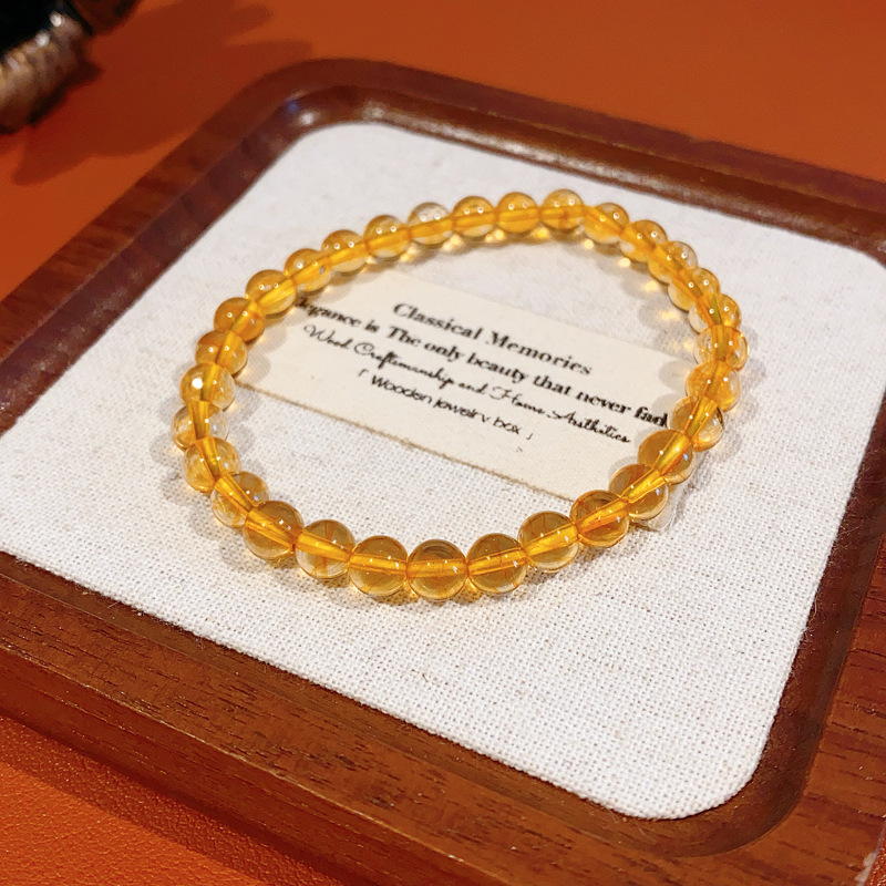 Lucky Citrine Pulsera ajustable Pulsera de temperamento retro simple y versátil Pulsera de lujo ligero, joyería de moda de alta gama para mujer