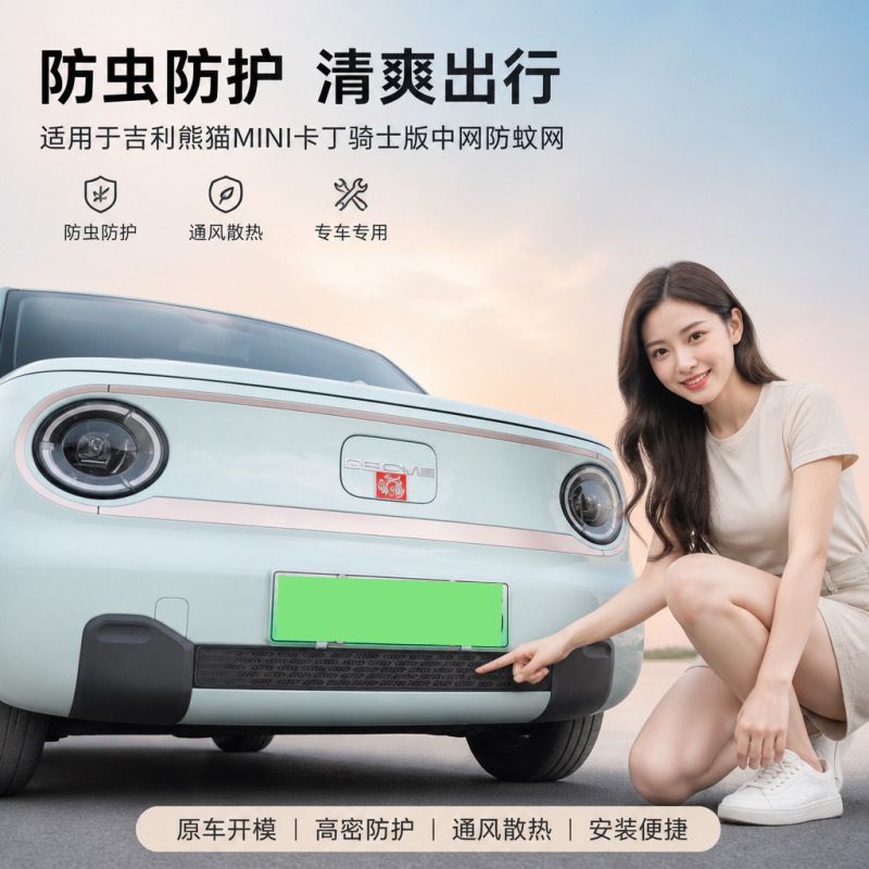 Suitable for Geely Panda MINI, anti-insect net for Kart Knight version, front grille anti-mosquito net modification parts, exterior accessories