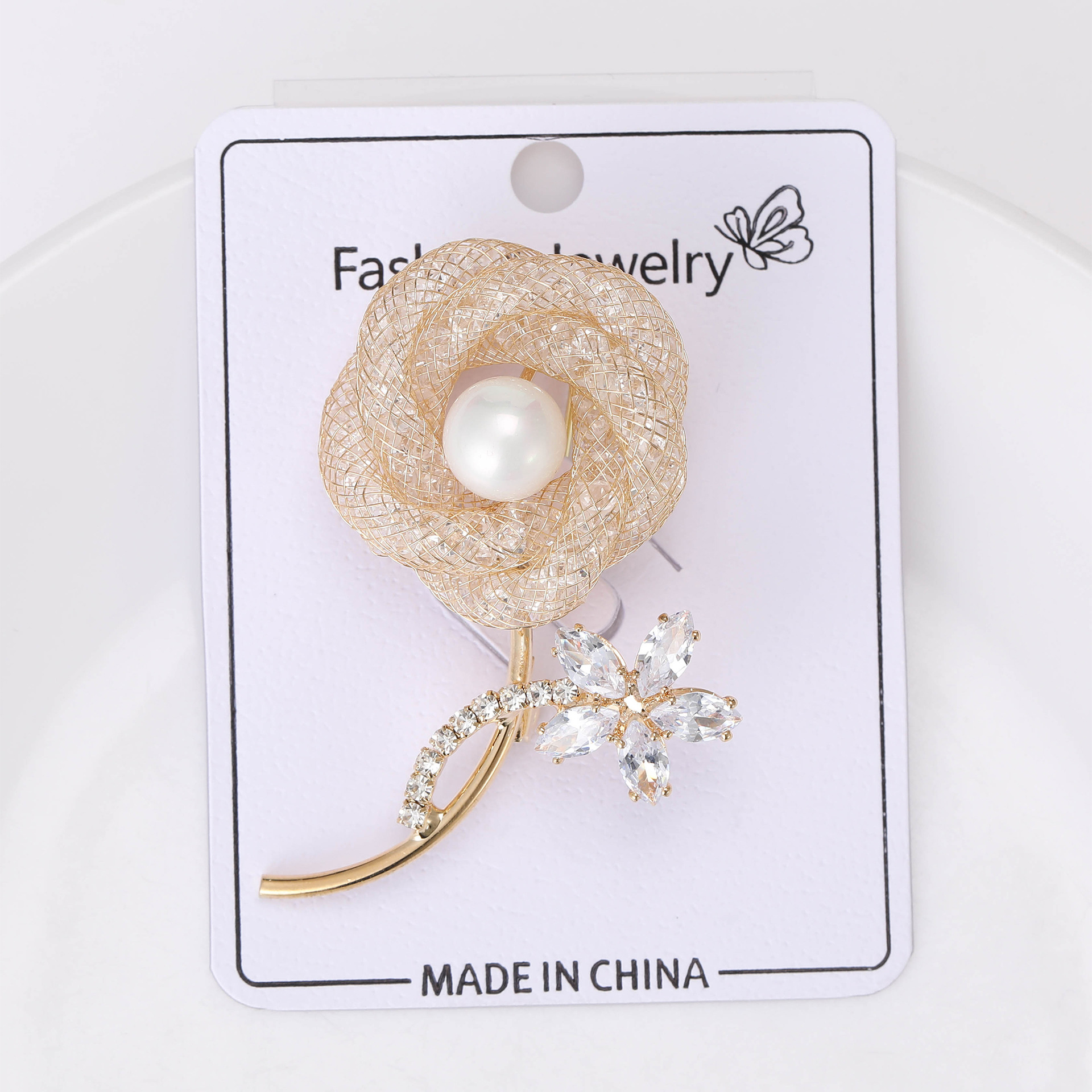Brooches Classification Elegant Pin Flower Alloy Artificial Pearls Rhinestones Women's Brooches