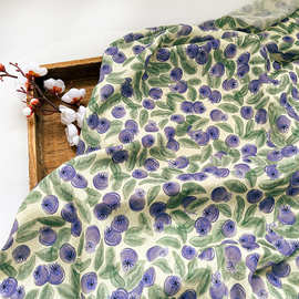 小蓝莓 锦棉面料新中式数码印花旗袍连衣裙上衣汉服手工diy面料