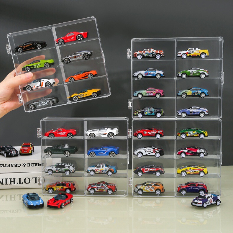 工場直販ホットウィールおもちゃの駐車場ディスプレイスタンドディスプレイキャビネットコンパートメント透明ボックス車モデル収納ボックス|undefined