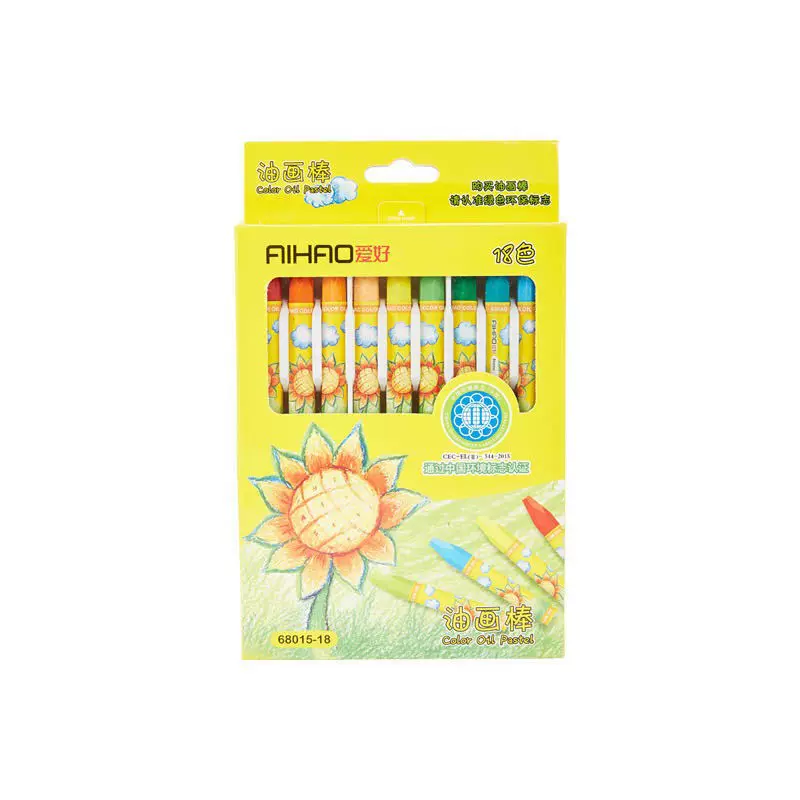 新品爱好油画棒12/18/24/36/48色儿童蜡笔美术绘画用品学生68015