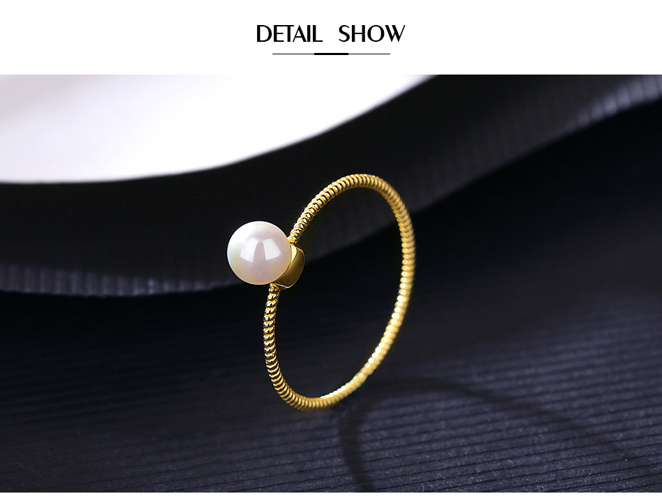 S925 Silver Plated Fashion Pearl Ring display picture 3