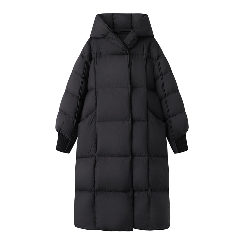 2025 New Winter Pure Color Versatile Loose Hooded Warm down Jacket Jacket for Women 41120030