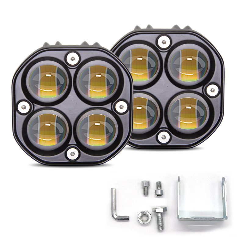 クロスボーダー専用四葉草スポットライト黄白色光レンズ40W LED作業灯オフロード車ランプ外付け前照灯|undefined