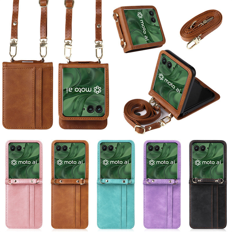 Suitable for Motorola Moto Razr 60/50/50S Mobile Phone Case Flip Phone Leather Case Diagonal Women's Bag Suitable for Motorola Moto Razr 60/50/50S Mobile Phone Case Flip Phone Leather Case Diagonal Women's Bag