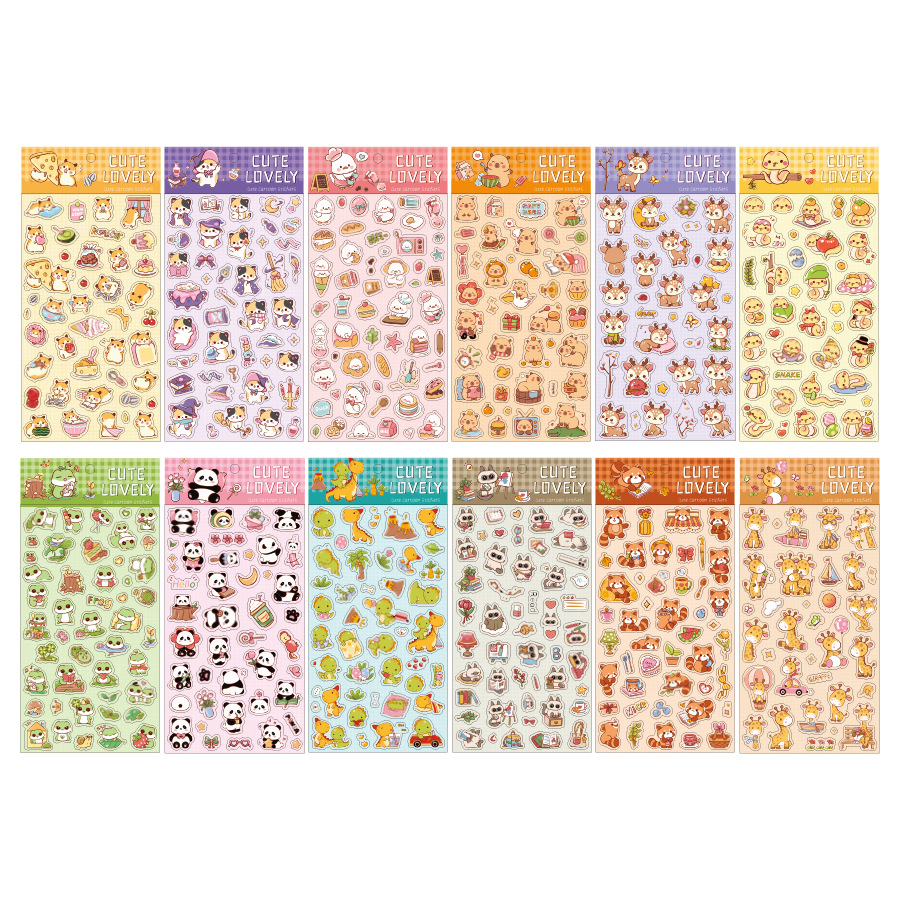 Brilliante linda mascota dibujos animados transparente impermeable pegatinas de pet diy pegatinas de diario de cuentas de mano dibujos animados animal fino flash pegatinas de cuentas de mano