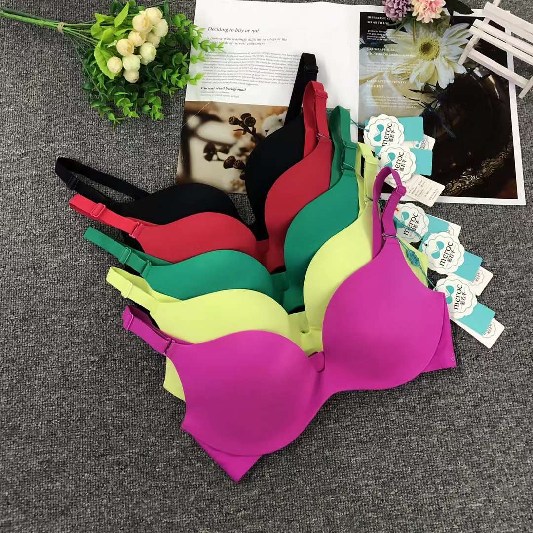 Filipino brillante sujetador ropa interior sin costuras medio grueso de alta calidad se reunieron multi-color multi-tamaño sujetador inalámbrico al por mayor