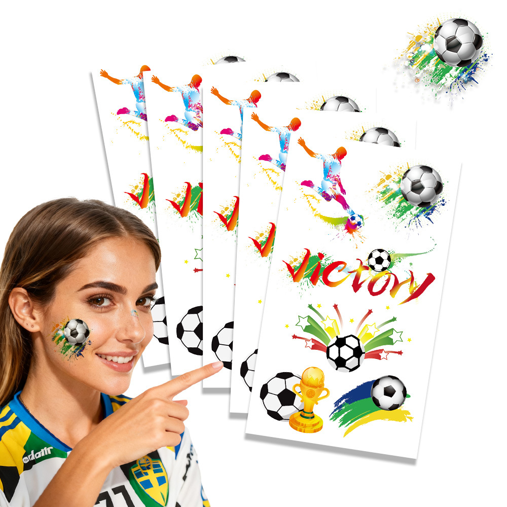 Nuevos tatuajes de fútbol Estados Unidos, Canadá, India, fanáticos de la Copa del Mundo animar pegatinas faciales animadoras espectáculo pegatinas decorativas