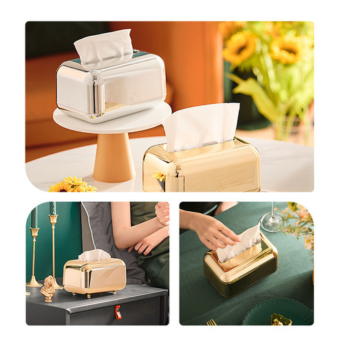 Light luxury high-end tissue box living room creative paper coffee table storage box desktop multi-function remote control home bedroom